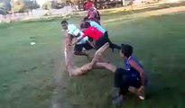 Funny friend hitting frind