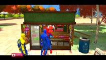 COLORS SPIDERMAN AND COLORS AMBULANCE in trouble CARS NURSERY RHYMES Songs for Children wi