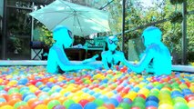 Pink Spidergirl Triplets RAINBOW Ball Pit Pool Party w Spiderman Alien Funny Superheroes