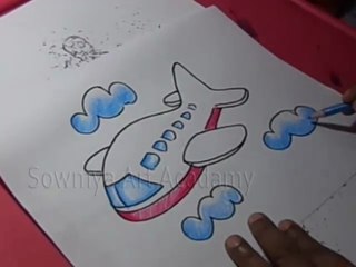 How to Draw Toy Aeroplane Color Drawing step by step kids
