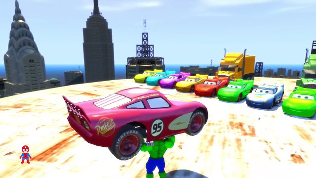 HULK CARS SMASH PARTY ! MONSTER TRUCK Lightning McQueen CARS 2 Finger Family Song Nursery