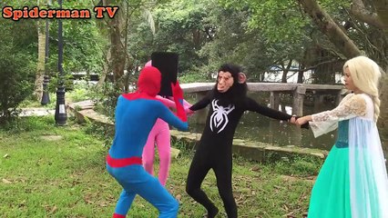 Spider Man vs deadpool Fines rescue Frozen Elsa Venom Anna Funny Superheroes in real life