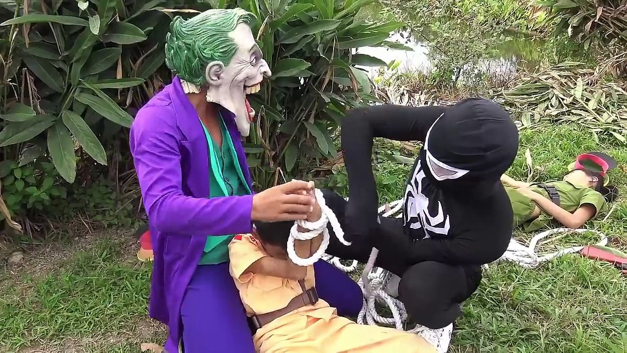 Joker Become Police attach Spiderman vs Frozen Elsa Funny videos Pranks For kids SuperHero