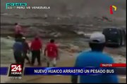 Yauyos: registran momento cuando huaico arrastra bus por quebrada