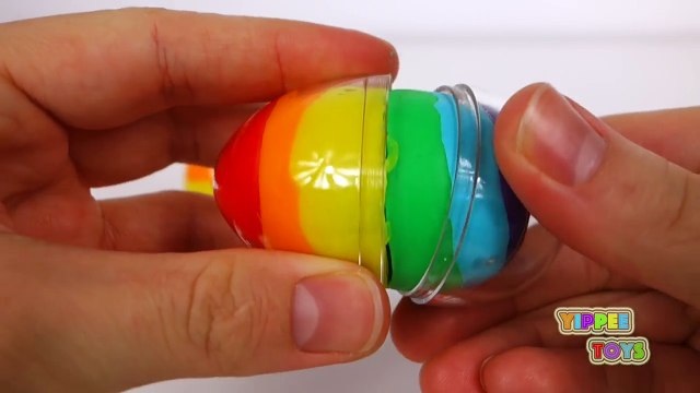 Play Doh RAINBOW SURPRISE Eggs Shopkins Spongebob Minions Toys for Children Videos for Kids