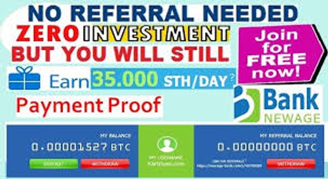 Bank Newage - Nova Faucet / Miner pagando 35000 satoshis por dia
