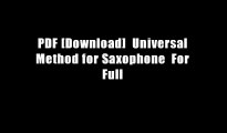 PDF [Download]  Universal Method for Saxophone  For Full