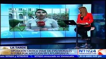 Oposición boliviana critica al presidente Evo Morales por viajar a Cuba para tratarse un problema en la garganta
