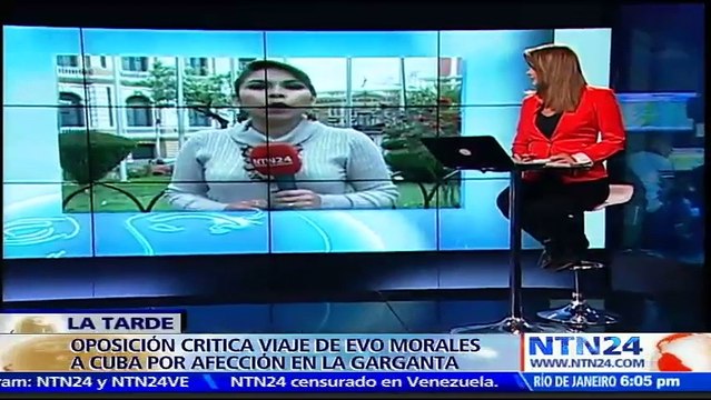 Oposición boliviana critica al presidente Evo Morales por viajar a Cuba para tratarse un problema en la garganta