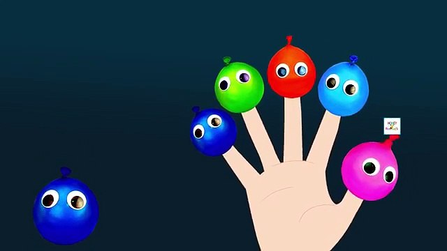 5 Mega Wet Balloons for Learning Colors - Finger Family Nursery Rhymes For Babies