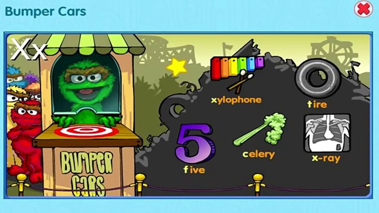 Sesame Street Oscars Trash Launch Bumper Cars Children Mini Games