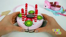 Toy velcro cutting birthday cakes strawberry cream cheesecake educational toys for kids