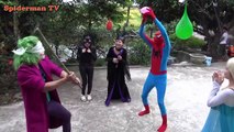 Joker throwing mud on clothing Frozen elsa Spiderman vs Jok Pranks Fun Superhero Movie In