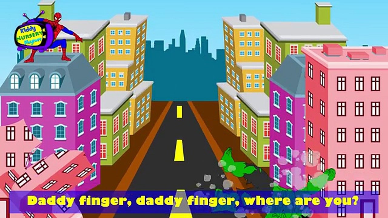Finger Family superhero | Spider Man Vs Hulk cartoons Finger family Nursery Rhymes Lyrics and Mor