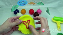 Весело играть и изучать цвета с пластилина смайлик шары сталкивается с зонтиками для детей
