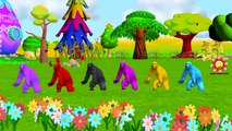 Dinosaur Gorilla Elephant Lion Horse Becomes Lollipop Finger Family Nursery Rhymes For Children