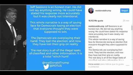 Trump reconoce que Sessions podría haber sido más preciso ante el Senado