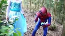 Spiderman Elsa vs Joker SAW T Rex Dinosaur World Attack w/Frozen Anna Hulk Maleficent Fun