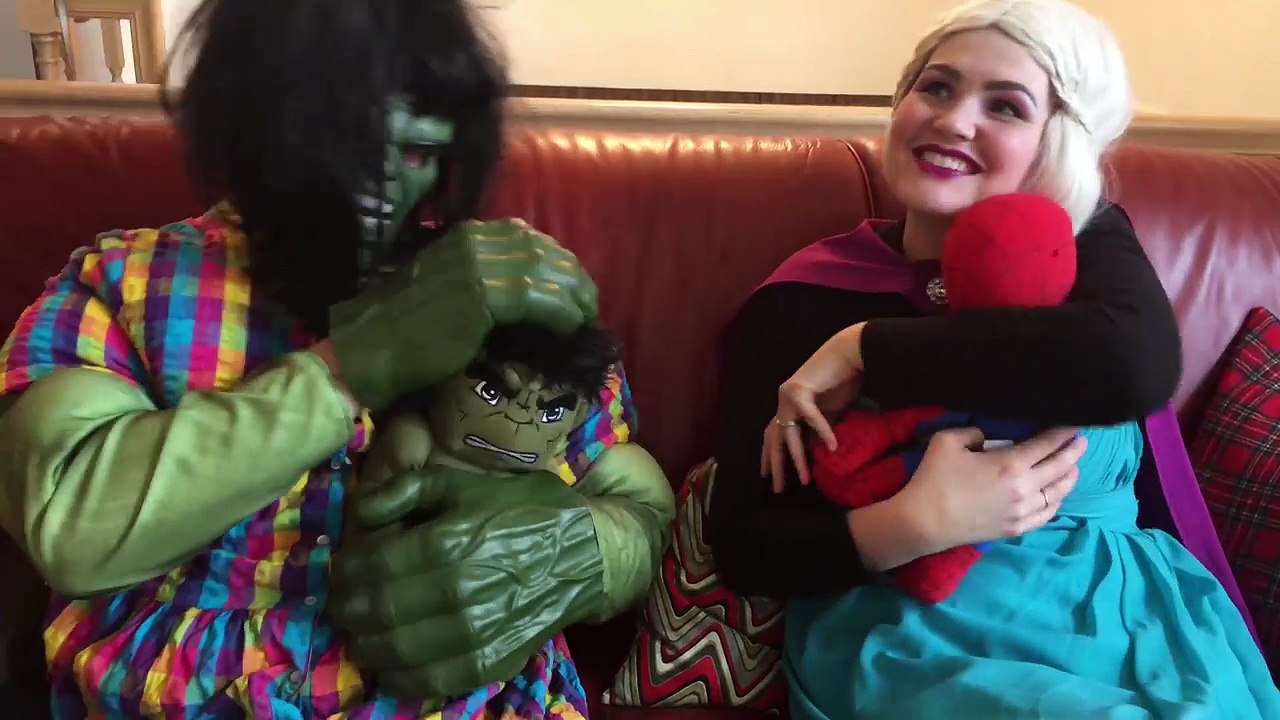 Frozen Elsa McDONALDS DRIVE THRU Prank! w/ Spiderman Joker Anna Movie Kids Toys in Real Li