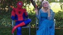 Frozen Elsa Fork Foot Spiderman Prank!! Superhero Fun Kid Movie - Cactus Butt