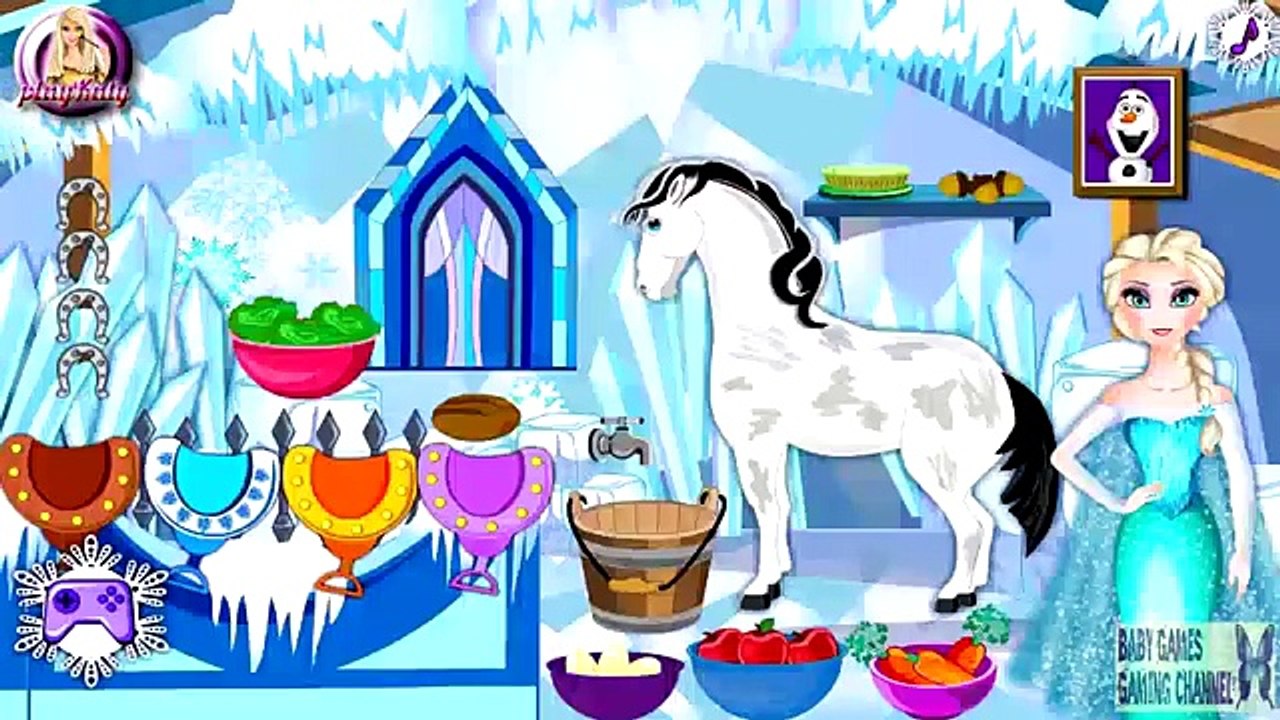 Disney Frozen Juegos De Elsa Para El Cuidado De Caballos Videos Para Bebés, Juegos Para Niños