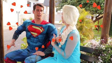 Frozen Elsa CINDERELLA Love Story! w/ Spiderman Maleficent Hulk Poison Ivy Joker Superman