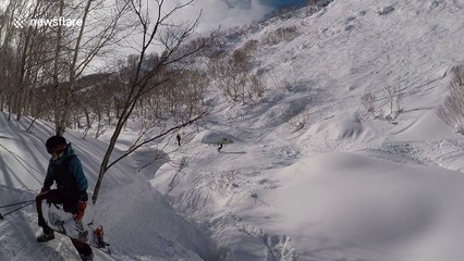 Snowboarder crashes in epic fail after being warned to slow down