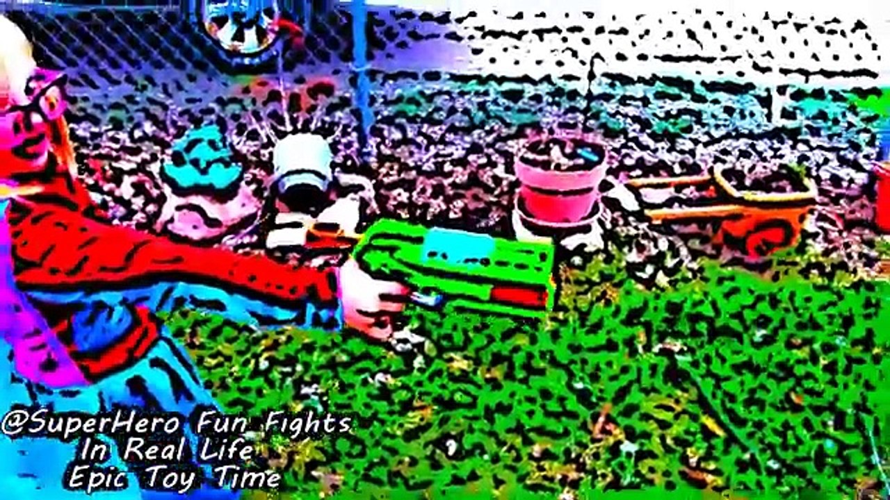 SuperHero Cartoons with Spiderman Batman Joker Frozen Elsa Spiderbaby with Super heros Battles IRL