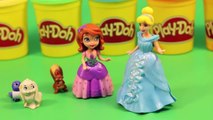 Play Doh Disney Princess Frozen Anna and Disney Princess Sofia Celebration Playdough Dress