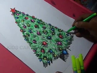 How to Draw Christmas Tree Color Drawing for kids