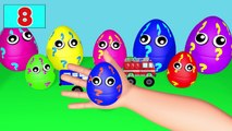 10 Surprise Eggs 3D Learn Colors with Crazy Monster Trucks ! plus Nursery Rhymes (Songs for Kids)