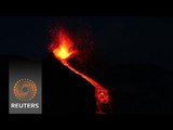 Italy's Mount Etna shoots lava up into the sky