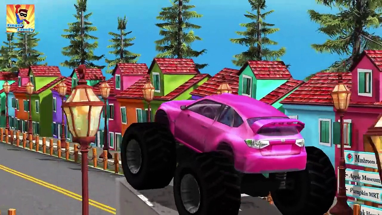 Mega Gummy Bear Crying Crashed with Monster Truck! Finger Family Nursery Rhymes for Kids