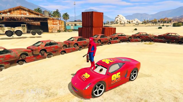 Joker Burnt Lighning MCQUEEN! Spiderman Cartoon Cars for Kids Nursery Rhymes Songs Children