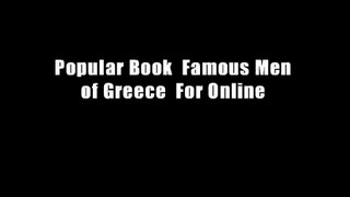 Popular Book  Famous Men of Greece  For Online