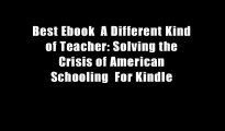 Best Ebook  A Different Kind of Teacher: Solving the Crisis of American Schooling  For Kindle