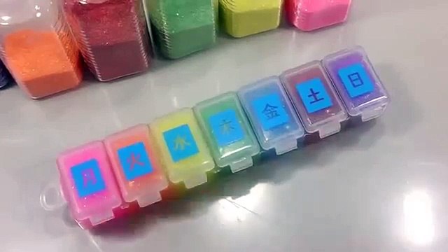 DIY Glitter Rainbow Colors Slime Clay Case Learn Colors Slime Foamclay