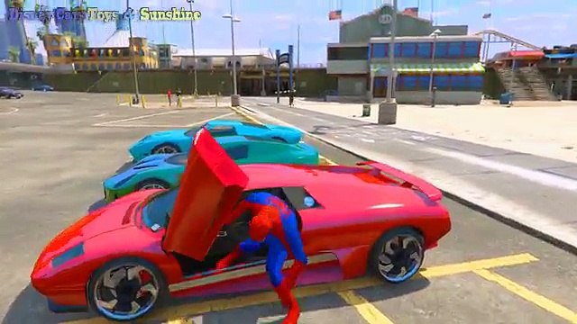 Divertido de Color Coches y Spiderman dibujos animados para los Niños con la Acción y canciones infantiles Canciones para C