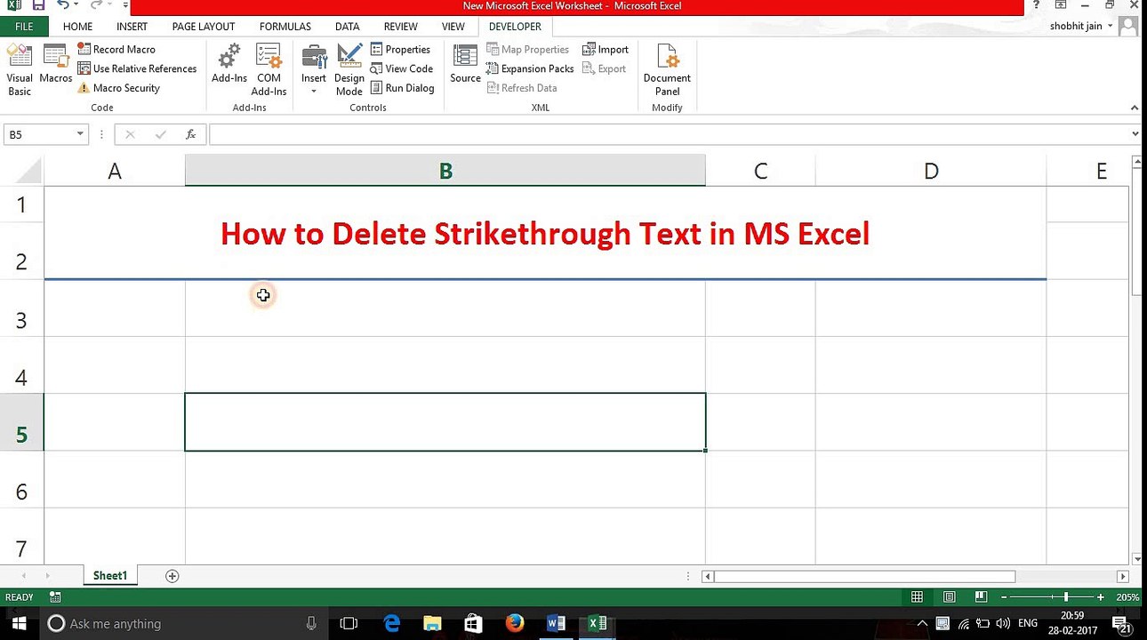 2. How to Delete Strikethrough Text in MS Excel in 1 second ...