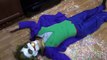 Bad Baby Joker Twins - Joker Kate & Lilly vs Batman Dad in Real Life, Nerf Gun Fight | Twi