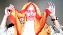 TUTORIAL HIJAB - Model Warna Kuning Cerah Motif