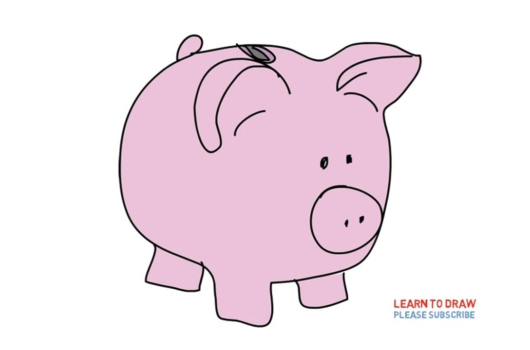 How To Draw a Piggy Banks Step By Step For Kids