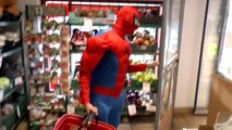 Spiderman in Real Life Shopping Kinder Chocolates