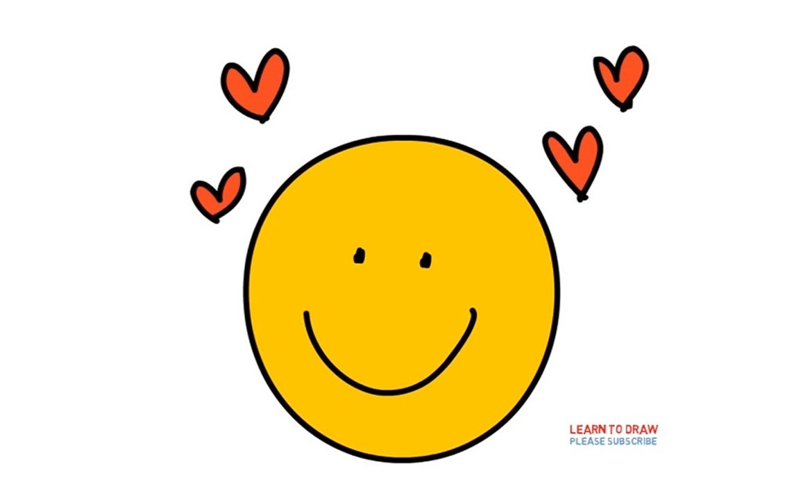 How To Draw Emoticon Fall In Love Step By Step For Kids