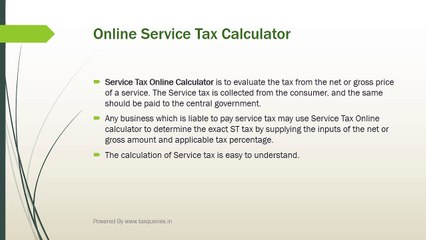 Service Tax Calculator