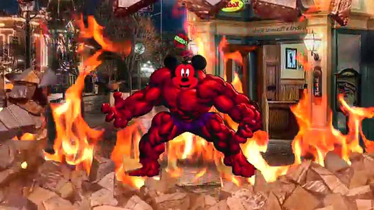 Mickey Mouse Hulk Dedo de la Familia de las Canciones con el Azul, el Rojo y el Verde Hulk Familia