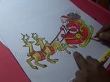 How to Draw Christmas Deer Santa Claus Color Drawing for kids
