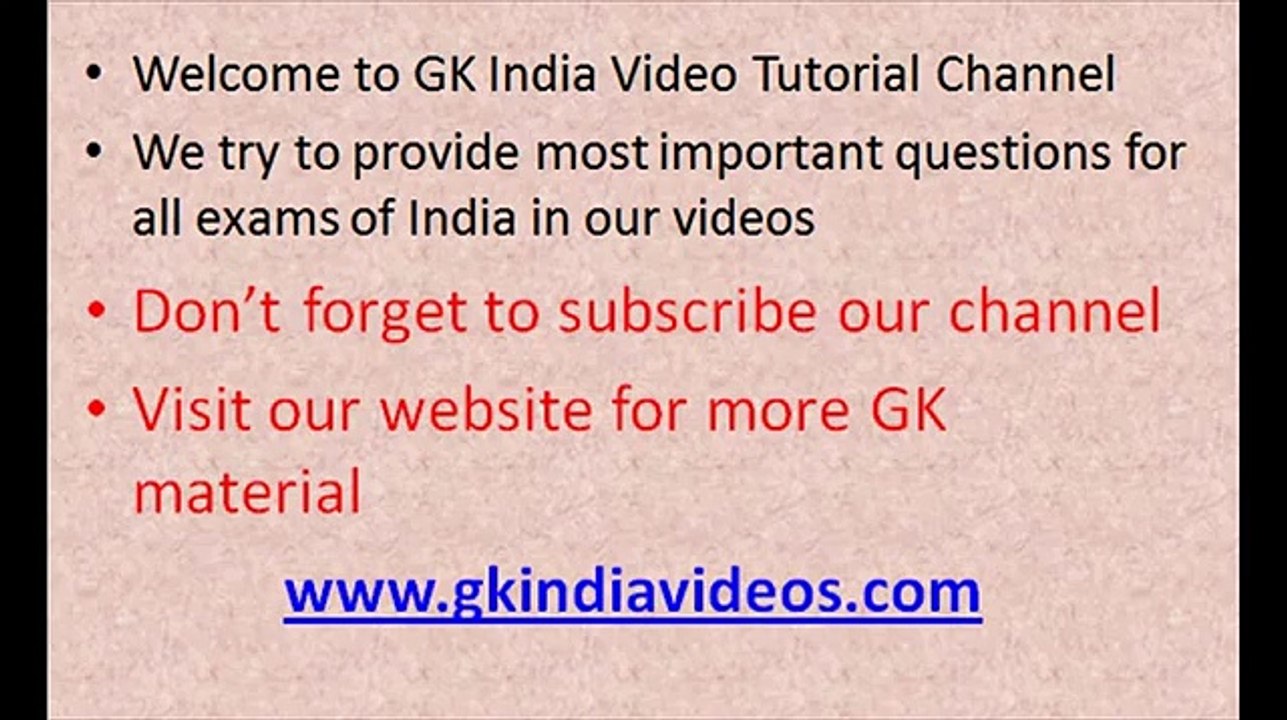 India GK Important Questions for all Exams Part 3