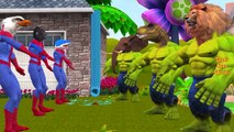 3d animation Ironman hulk Dinosaur Gorilla Finger family Rhymes - Spiderman lion Bear cart
