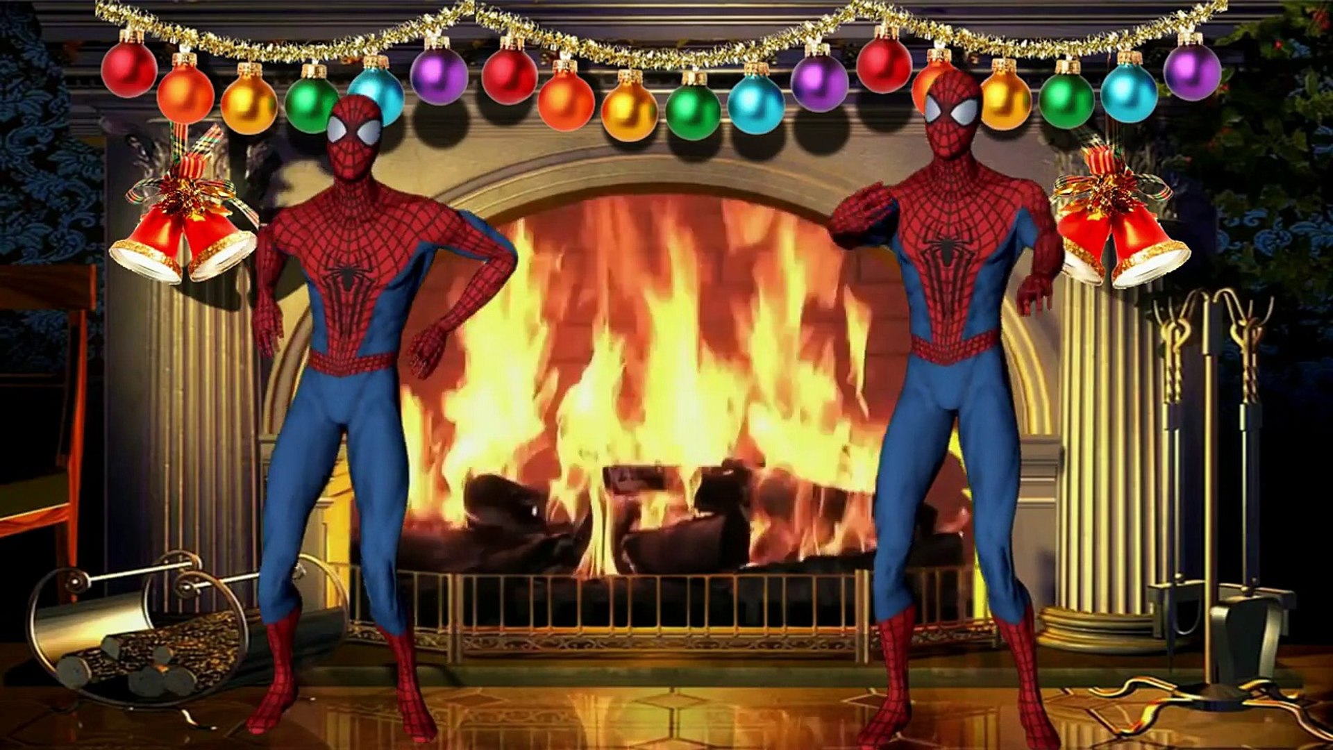 SPIDERMAN CHRISTMAS MUSIC and SUPERHERO DANCE PARTY with Happy holidays Music and Videos 2